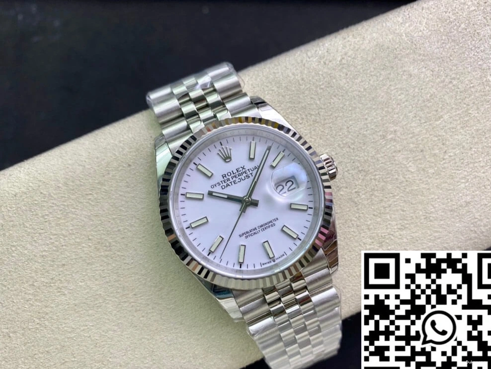 Factory Stainless Steel White Dial EW 36MM Rolex Datejust 0303